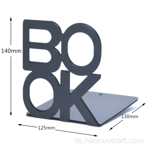 Iron Bookrstand Metall ausgehöhlter Buchstabe BUCHständer